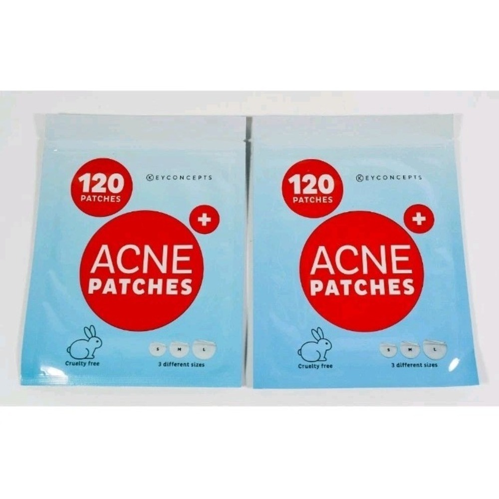 2 KeyConcepts Emergency ACNE PATCHES 120 pimple patches 3 sizes Hydrocolloid